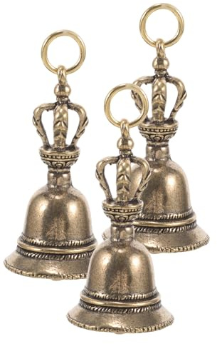 MAGICLULU 3 pezzi Campanellini Mini in Ottone Vintage per Portachiavi e Collane Pendenti Te per Decorazioni Natalizie e Artigianato