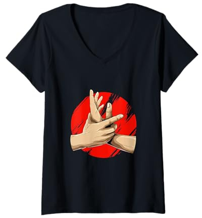 Femme Jiu Jitsu BJJ Wirstlock T-Shirt avec Col en V