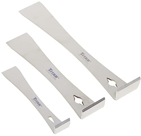 Titan 17007 - Juego de 3 rascadores de Palanca de Acero Inoxidable