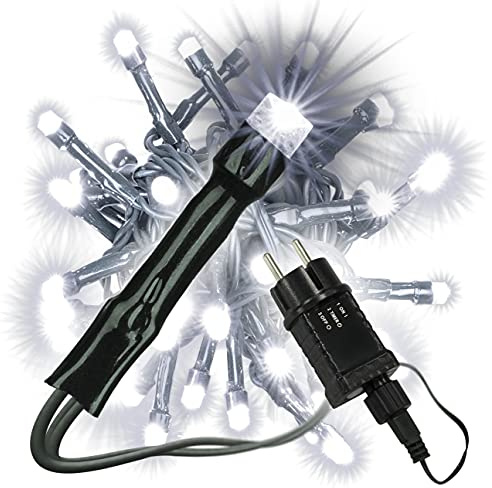 LED Lichterkette 100er kaltweiß - grün 10m aussen BA11693