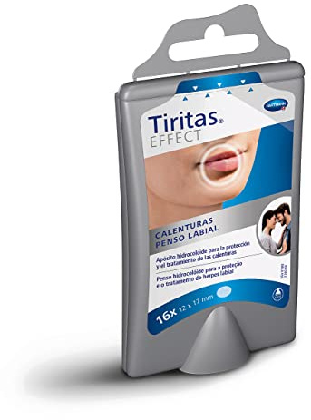 TIRITAS Effect Calenturas: Apósitos Hidrocoloides; Transparentes; para el Tratamiento de Calenturas en Labios y Nariz; Alivia Dolor y Picor; 16 Unidades