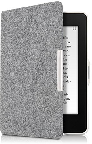 kwmobile Hülle kompatibel mit Amazon Kindle Paperwhite - Filz Stoff eReader Schutzhülle Cover Case (für Modelle bis 2017) - Hellgrau