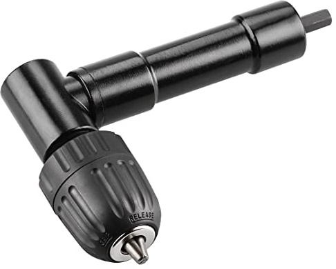 GRAPHITE Winkelbohrvorsatz 90° mit Schnellspann-Bohrfutter – Spannbereich 0,8-10 mm, max. 3000 U/min, für Bohrmaschinen und Akkuschrauber, Winkelaufsatz