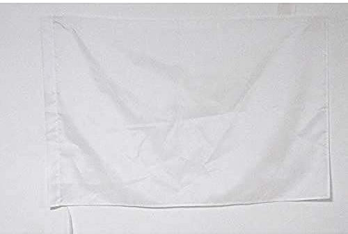 AZ FLAG - Drapeau course automobile blanc - 90x60 cm - Drapeau De Commissaire 100% Polyester Avec Fourreau et Cordelette - Pavillon 45 g