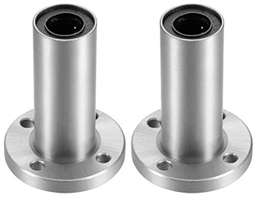sourcing map 2 Stück Linearkugellager LM12UU mit Extra Langem Runde Flansch, 12 mm Bohrung Durchm. 21 mm Außendurchm. 57 mm Länge