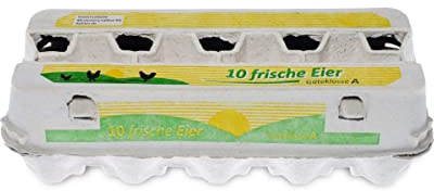 Eierschachteln mit Sichtfenster | 190 Stück | bedruckt mit 10 Frische Eier | weiß