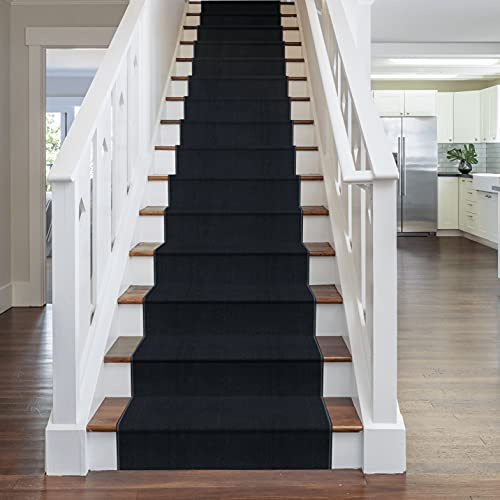 Soft & Comfortable Stair Runner - Smooth & Durable Carpet for Stairs - Stain-Resistant, Fade-Resistant - Multiple Sizes - 60cm x 540cm - 9mm Thick - Plain, Dark Grey