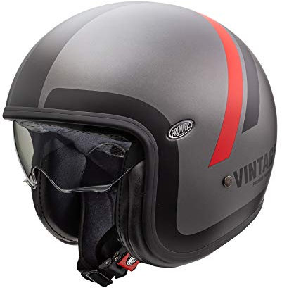 Premier HELM VINTAGE DO 17 BM,METALL GRAU/SCHWARZ/ROT,XL