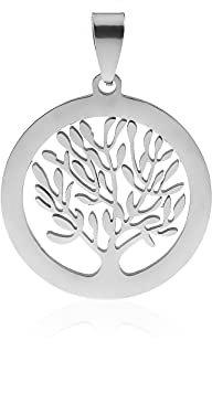 BOSAIYA PJ1 4 pz 28mm Albero di Vita ciondoli ciondoli per Gioielli Facendo in Acciaio Inox Donna Donna Donna Donna Collana per Uomo per Fare Accessori .TL0623. (Metal Color : 1)