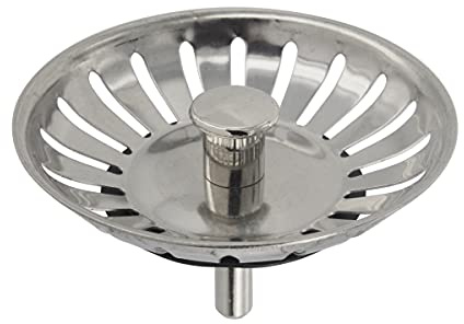 Paxanpax PLD1527 83mm Stainless Steel Waste Sink Drain Strainer & Stopper Plug with Rubber Seal