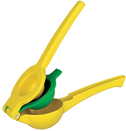TIENDA EURASIA® Exprimidor Manual 2 en 1 de Acero, Exprimidor de Limones, Exprimidor de Naranja, Exprimidor de Limas, 23,5 x 7,5 x 5,5 cm, Uso Manual y Sencillo