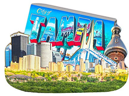 American Tampa City Magnet 3D Holz Sehenswürdigkeiten Klassische Kühlschrankmagnete Handarbeit Handwerk Reise Souvenirs Geschenke Sammlungen Home & Kitchen Dekorationen