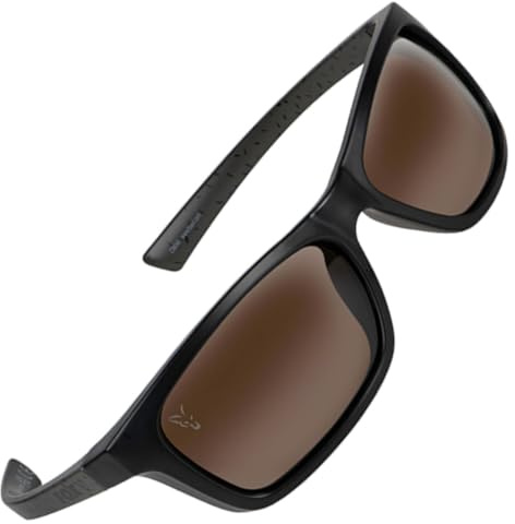 Fox Collection Wraps Green/Black Brown Lense - Polarisationsbrille, Polbrille zum Angeln, Brille, Angelbrille