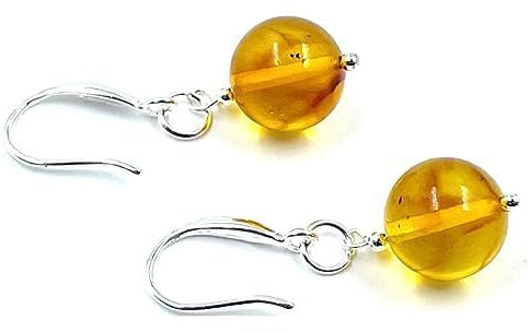 Echt Baltischer Bernstein Ohrringe Silber 925 | Bernsteinschmuck | Natürlich Ohrringe Bernstein Tropfen