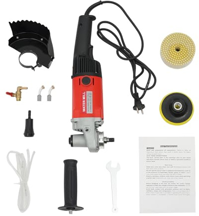 Polisseuse humide 1400 W avec jeu de tampons diamantés pour béton et pierre pour granit/marbre/béton/pierre
