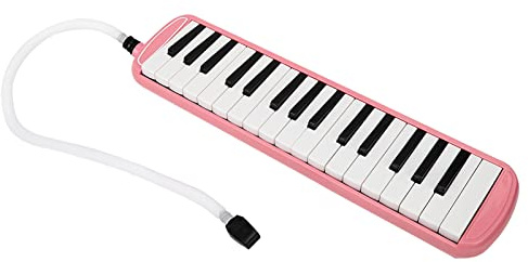 Melodica 32-Tasten-Blasklavier, Keyboard-Mundharmonika-Blasinstrument Mit Tragbarer Tragetasche, Trompeten-Mundstück-Set Für Anfänger, Kinder, Lustiges Musikgeschenk(Rosa)
