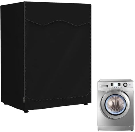 CuteHairy Washing Machine Cover, Washer/Dryer Cover for Front Load Machine, 210D Oxford Cloth Waterproof Dryer Cover With Zipper, Outdoor Washing Machine Cover for Laundry Kitchen Home M (85x60x55cm)