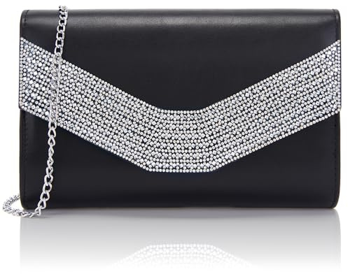 Milisente Damen Wildleder Clutch Umschlag Crossbody Abendtasche Handtasche | V-förmige Lasche aus Veloursleder. Inkl. abnehmbarer Kette für Schulter & Hand. Mit Magnetverschluss
