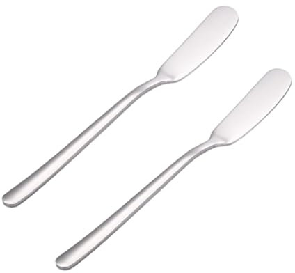 Alipis 2 Stück Buttermesser aus Edelstahl, für Käse und Avocado-dip