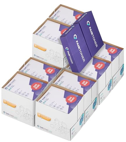 FairToner Kopierpapier DIN-A4 80g, Weiß, 25.000 Blatt (50er Pack) | 50 x 500 Blatt, Universal Druckerpapier