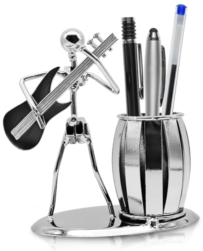 LTHERMELK Stiftehalter aus Metall, kreativer Stifthalter für Gitarre, Zubehör, Schreibtischdekoration für Kinder, Schüler und Schreibwaren
