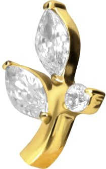 PIERCINGLINE Titan Schraubaufsatz mit Außengewinde KRISTALLZWEIG Piercing Ohr Nase Farbauswahl