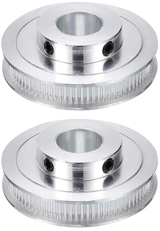 sourcing map GT-2 Riemenscheibe, Synchronrad, 80 Zähne, 16 mm Bohrung, passend mit 6 mm breitem Riemen, Aluminiumlegierung, Zahnriemenscheibe für 3D-Drucker, CNC-Maschine, 2 Stück
