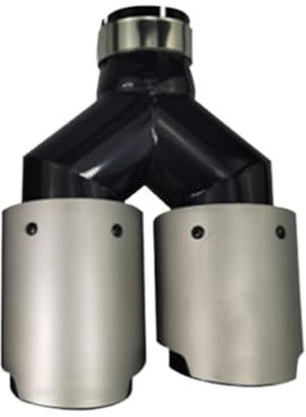 Universal-Auspuffrohr, kompatibel mit BMW, Dual Akrapovic Carbon Fiber Auspuffblende, Y-Form Schalldämpferblende Endrohr Autoauspuff(R 60MM IN 89MM Out)