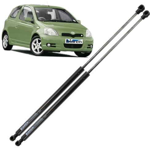 BIAREN Lot de 2 vérins à gaz pour hayon arrière pour Toyota Yaris I Hatchback (1999–2005) Système de levage 245 (N) 502 mm 6895009110 6896059026