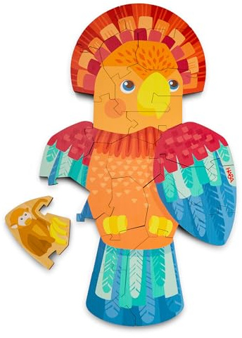 HABA 2-in-1 Papagei Puzzle: Beidseitiges Holzpuzzle mit tropischen Tiermotiven – Montessori Puzzle für Kinder ab 4 Jahren – 2011453001