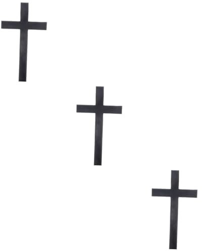 ABOOFAN 3st Kreuzverzierungen Wandkreuz Kleines Kreuz Schwarzes Kreuz Für Die Wand Stift Kreuzen Erstkommunion Dekorative Kreuze Wanddekoration Kreuz Wanddekoration Kiefernholz Black