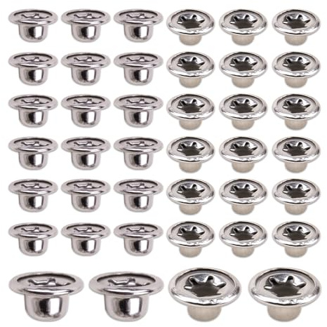 ZORZA 40Pcs Metal Push Nut Caps M6 & M8 Axle Cap Nuts for Hand Trucks Trolleys Rolling Boxes Essential Washer Cap for Secure Fastening