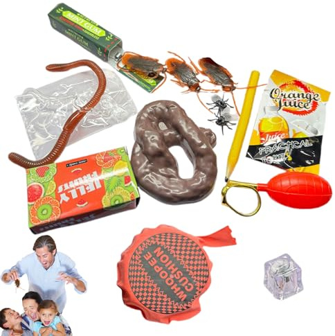 Genérico Kit de Relleno - Caja de Kit de Relleno para | Artículos de Broma de novedad, bromas Divertidas Pack y Juguetes de mordaza, April Fools Trick Cosas, Noise Maker Gag Box Toys, April