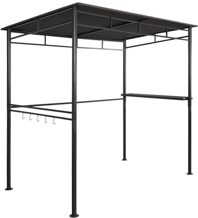 Angel Living BBQ Tonnelle de Jardin Pavillon Extérieur en Métal, Pavillon de Jardin avec Crochets pour Balcon Terrasse Piscine UV50 + 218 x 150 x 215cm Gris