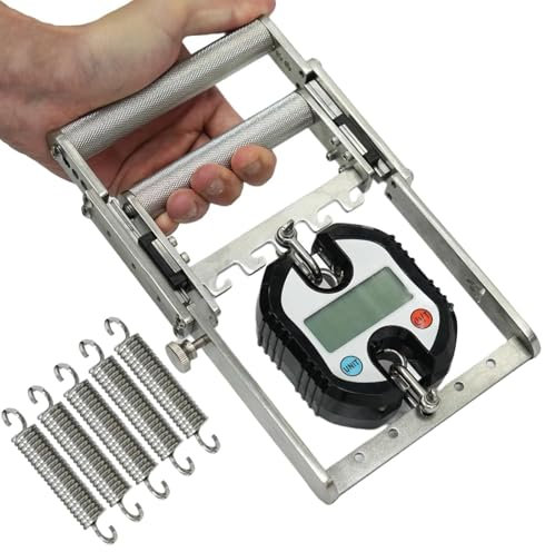 HPMCVE Tester Digitale per la Forza di Presa, Pinza per Mani in Acciaio Inossidabile con 5 Molle, dinamometro per la Forza di Presa, carico Massimo 150 kg, per Esercizi di potenziamento Muscolare