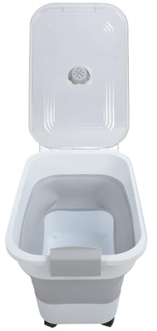 EALRIDV Conteneur croquettes chien, boîte pliable avec roulettes, grande capacité pour stockage nourriture chien à la maison ou en voyage