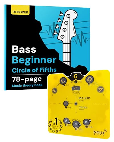 Circle of Fifths Wheel & Music Theory Book – Para todos los instrumentos y todos los niveles – Aprende acordes, teclas y progresiones – Escribe más, reproduce más, maestra música (Bass Book)