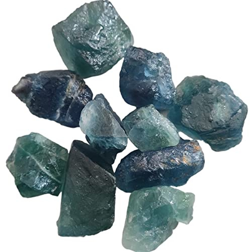 XINCXIN Minéraux de Gravier à Collectionner, Collections for la Maison, 1 pièce, Cristaux Fluorite Bleue, Pierres précieuses, spécimens, décoration d'intérieur for Aquarium(Green)