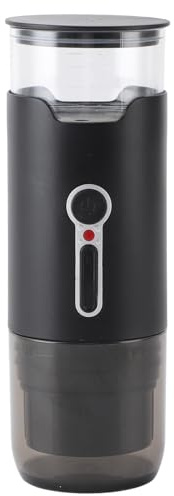 Mini macchina da caffè ricaricabile portatile senza fili USB elettrica caffettiera automatica a pressione da 15 bar per viaggi in ufficio in casa ABS nero 554g (Americano senza riscaldamento)