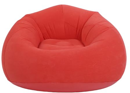 MENDUNER Beanless Bag Aufblasbarer Loungesessel, Strukturierte Beflockung, Kompakt Zusammenklappbar und Ergonomisches Design, 40 X 40 X 24 Zoll (Rot)