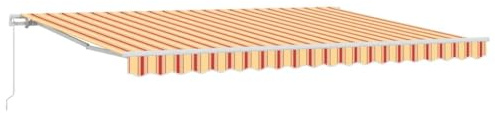 HFXHIJXQ Tenda da sole 450 x 300 cm, in poliestere UV, manuale, a strisce, braccio articolato, supporto da parete, balcone
