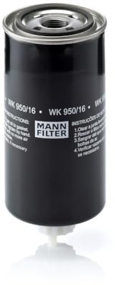 MANN-FILTER, WK 950/16 x Kraftstofffilter | Für LKW, Busse, Schutz des Kraftstoffsystems, Injektorschutz, Zuverlässige Kraftstoffversorgung, Echte OE-Technologie