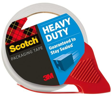 Scotch 3M 3850S-RD Heavy-Duty Shipping Packaging Tape with Reusable Dispenser, 1.88 X 38.2 Yards