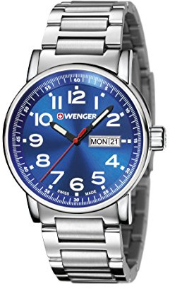 Wenger Herren Armbanduhr Datum klassisch Quarz Edelstahl 01.0341.105