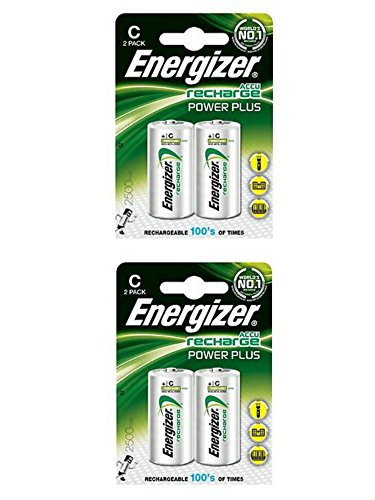 2 X Energizer C size 2500mAh 1.2 V Rechargeable batteries HR14 - 7638900138740
