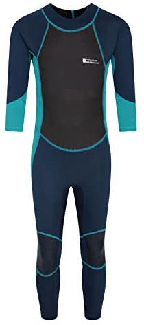 Mountain Warehouse Kinder-Neoprenanzug - 2mm, Kinder-Schwimmanzug mit LSF 50+, Wetsuit aus Neopren für Jungen und Mädchen - Frühling, Sommer, Schwimmen Aquamarin Kinder 128 EU (7-8 Jahre)