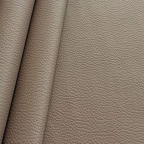 Polster PVC Kunstleder, Polsterstoff in Büffel Optik, Möbelstoff Meterware - Taupe