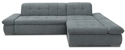 DOMO. collection Ecksofa Moric, Sofa mit Schlaffunktion & Armlehnfunktion in L-Form Couch, Eckcouch mit Bett-Funktion, Schlafsofa 300 x 172 x 80 cm (BxTxH), grau