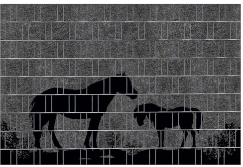 PerfectHD Zaunsichtschutz - Florenz - Motiv: Country 4 - Sichtschutz für den Garten - 2,50 x 1,80 x 0,19 m - 9 Streifen
