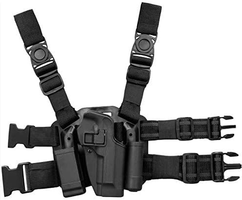 Gexgune B.eretta 92 Holster mit Fallbein,Oberschenkelpistolenhalfter Rechtes Bein und Taschenlampentasche für B.eretta 92 96 M9 M92